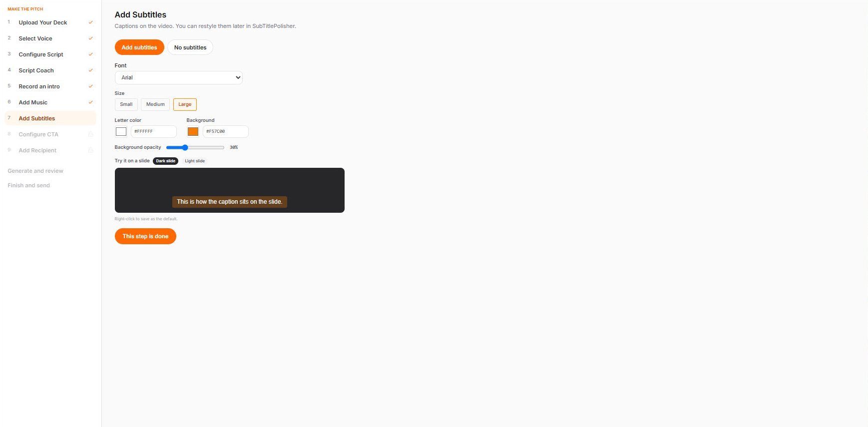 Caption style controls in SubTitlePolisher